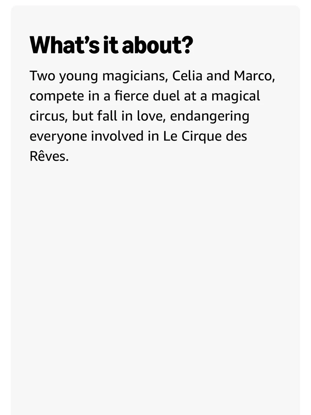 The Night Circus by Erin Morgenstern